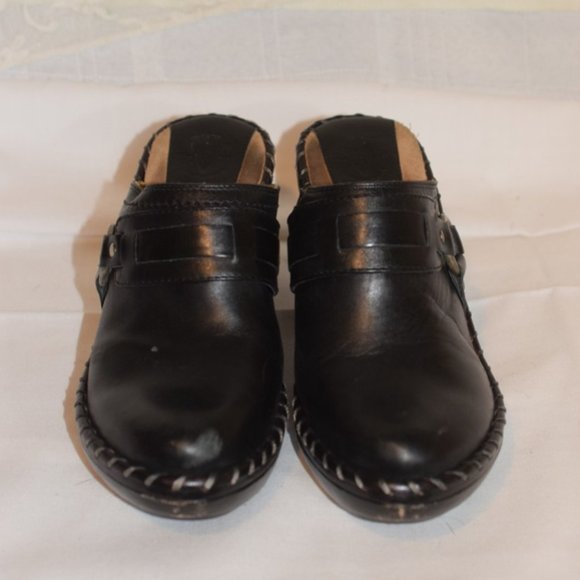 Frye Boots Black Leather Clogs - Picture 1 of 4